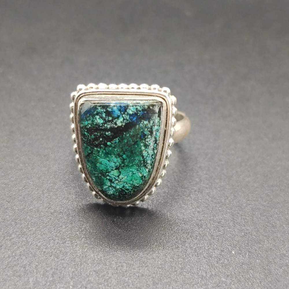 Sterling Silver Ring with Chrysocolla Stone